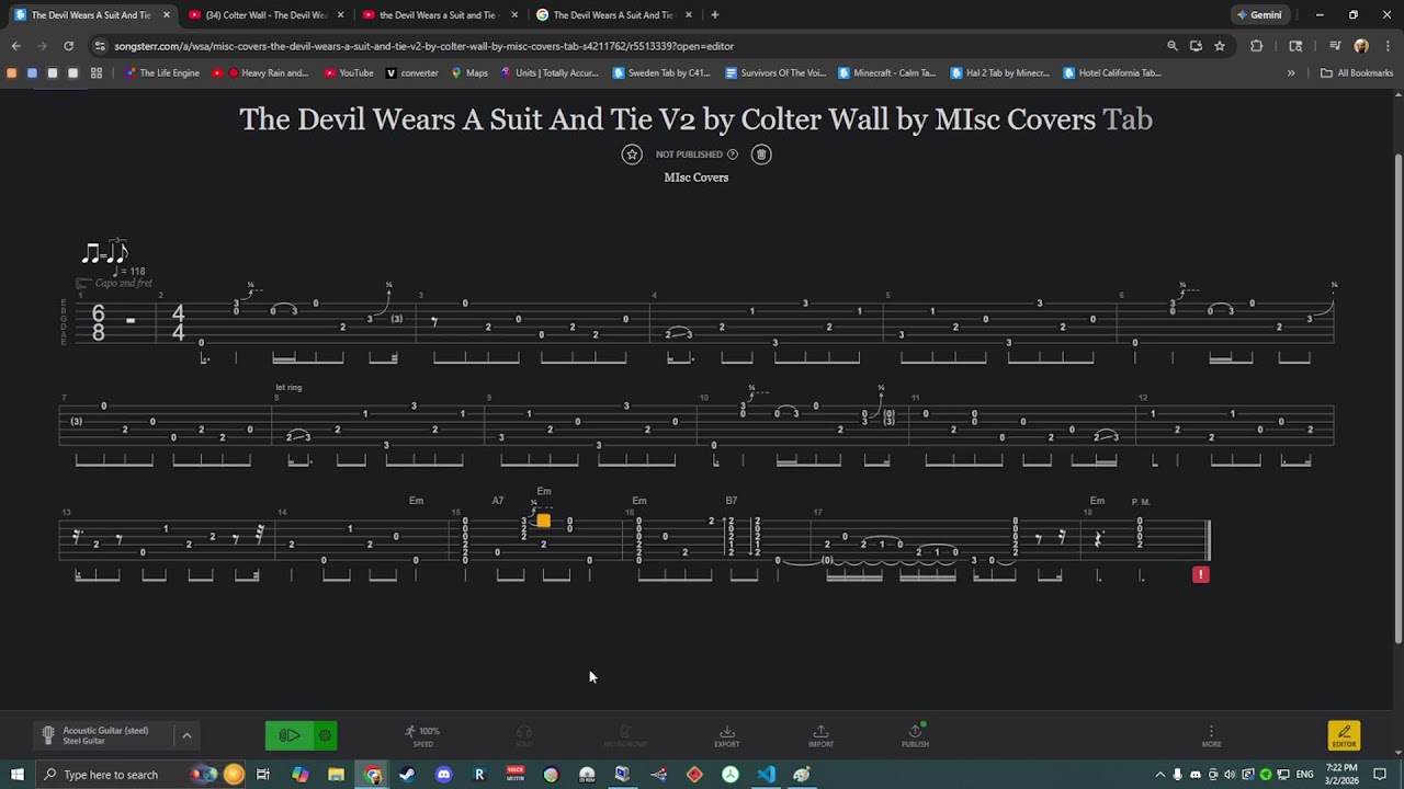 making tablature sucks! so im gonna do it live