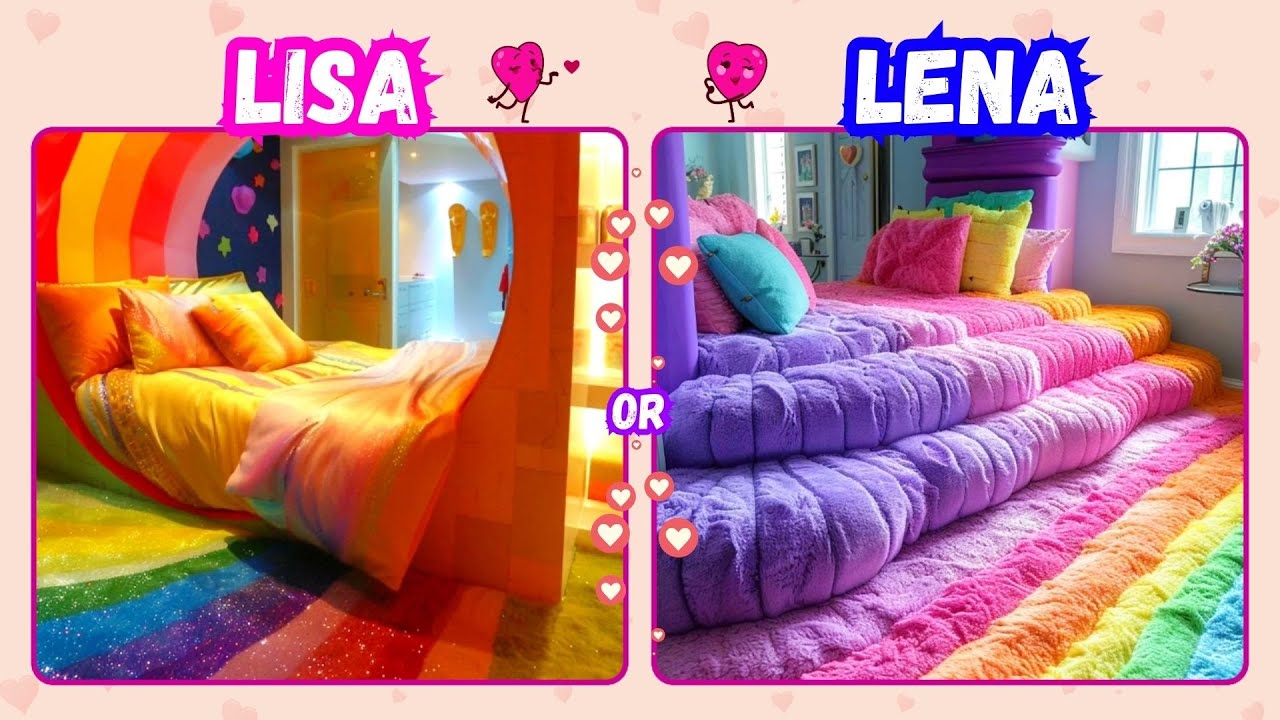 LISA Or LENA 💗 RAINBOW EDITION CHALLENGE! 🌈 #1 #lisaorlena #lisaandlena #lena