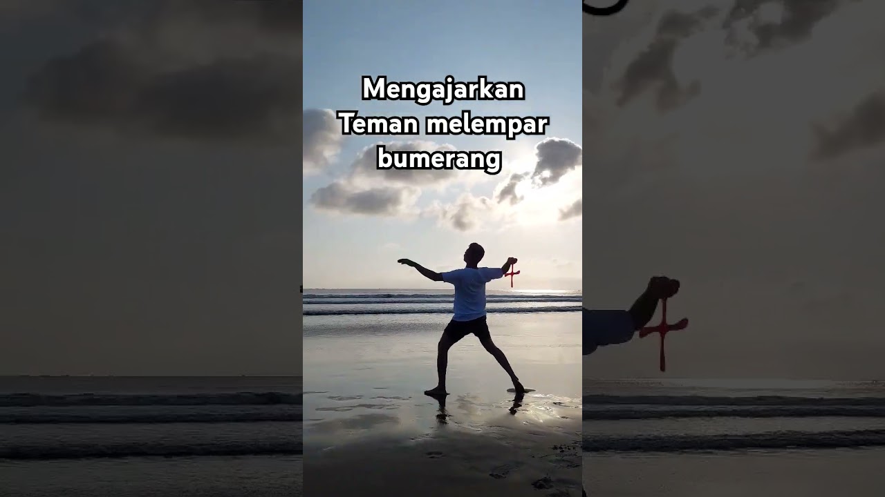 MELATIH CARA MELEMPAR BUMERANG #shorts #short #shortvideo