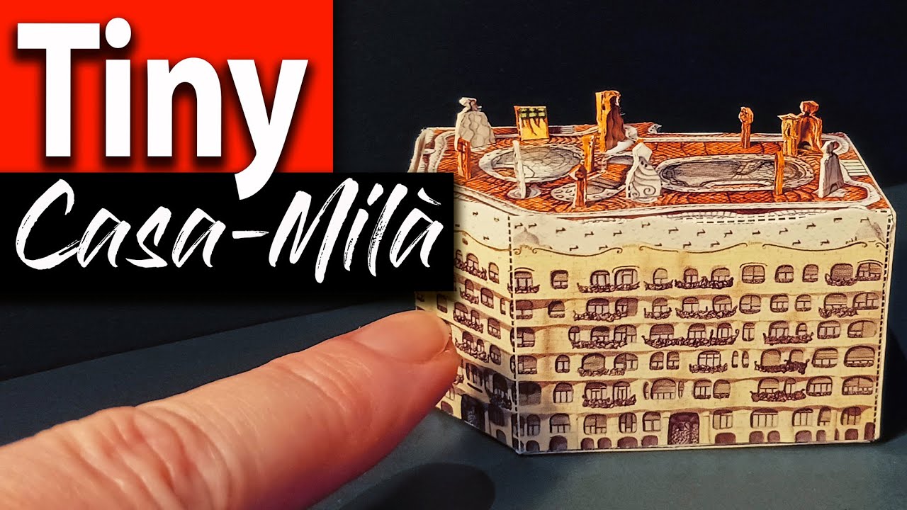 POST CARD PAPER CRAFT, tiny La Pedrera, Tiny Casa-Mila, Tiny Buildings. Mini edificios en papel #1