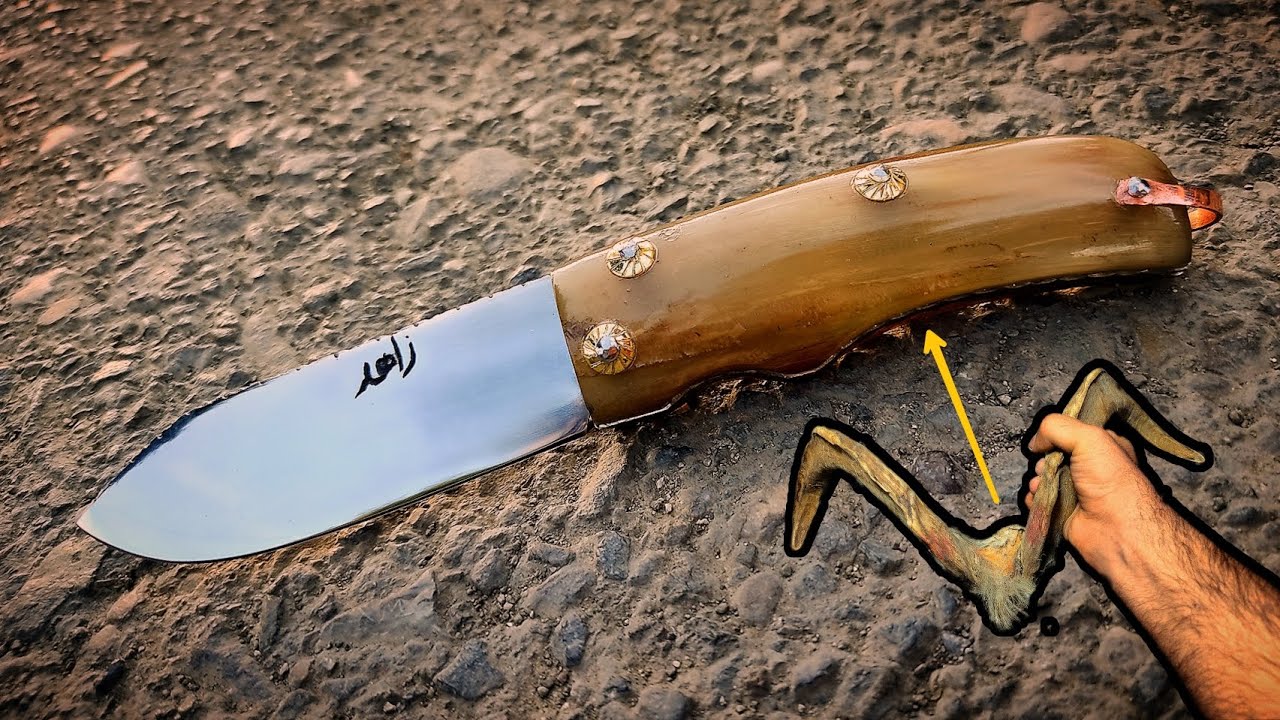 i make pocket knife with goat horn 🐐