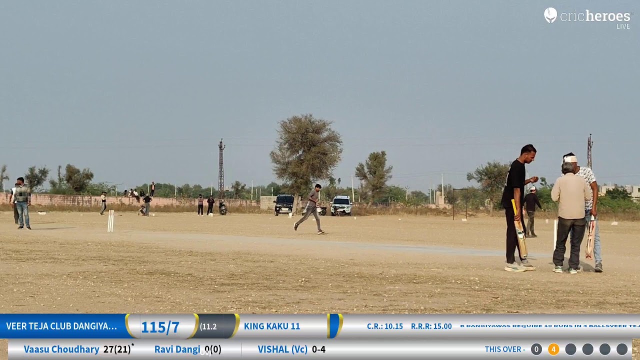 King Kaku 11 vs Veer Teja Club Dangiyawas live cricket match | Shree Veer Teja Cricket Tournament Da