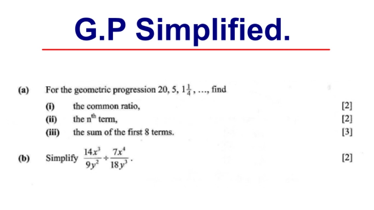 Geometric Progression Exam Question Solved | Step-by-Step Explanation