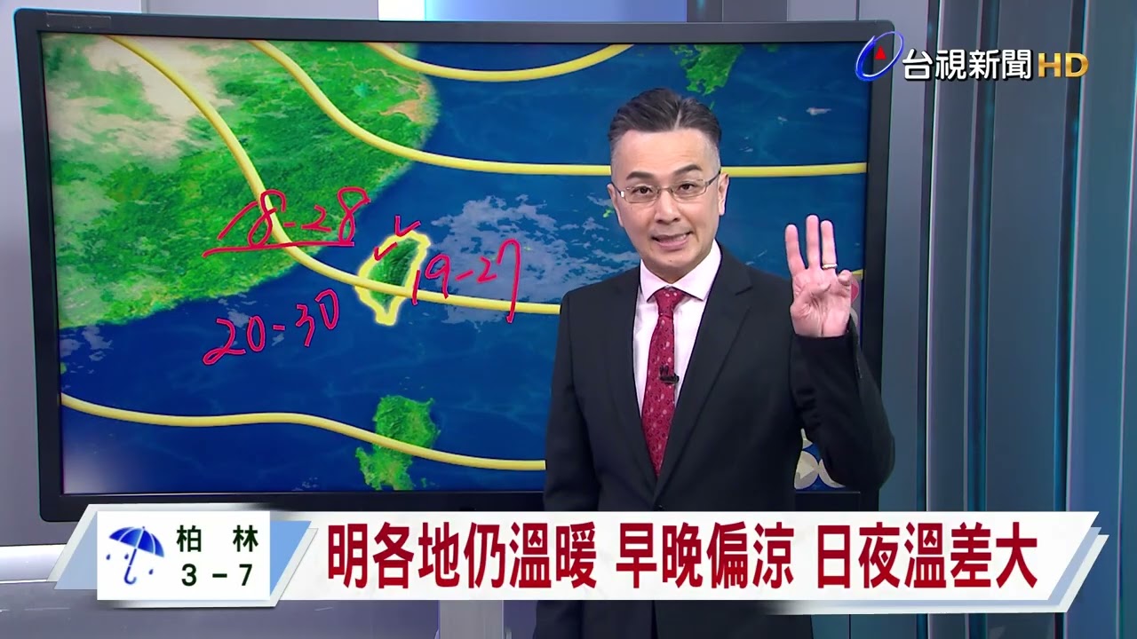 【0223台視晚間氣象】明日各地多雲到晴 東部局部有雨