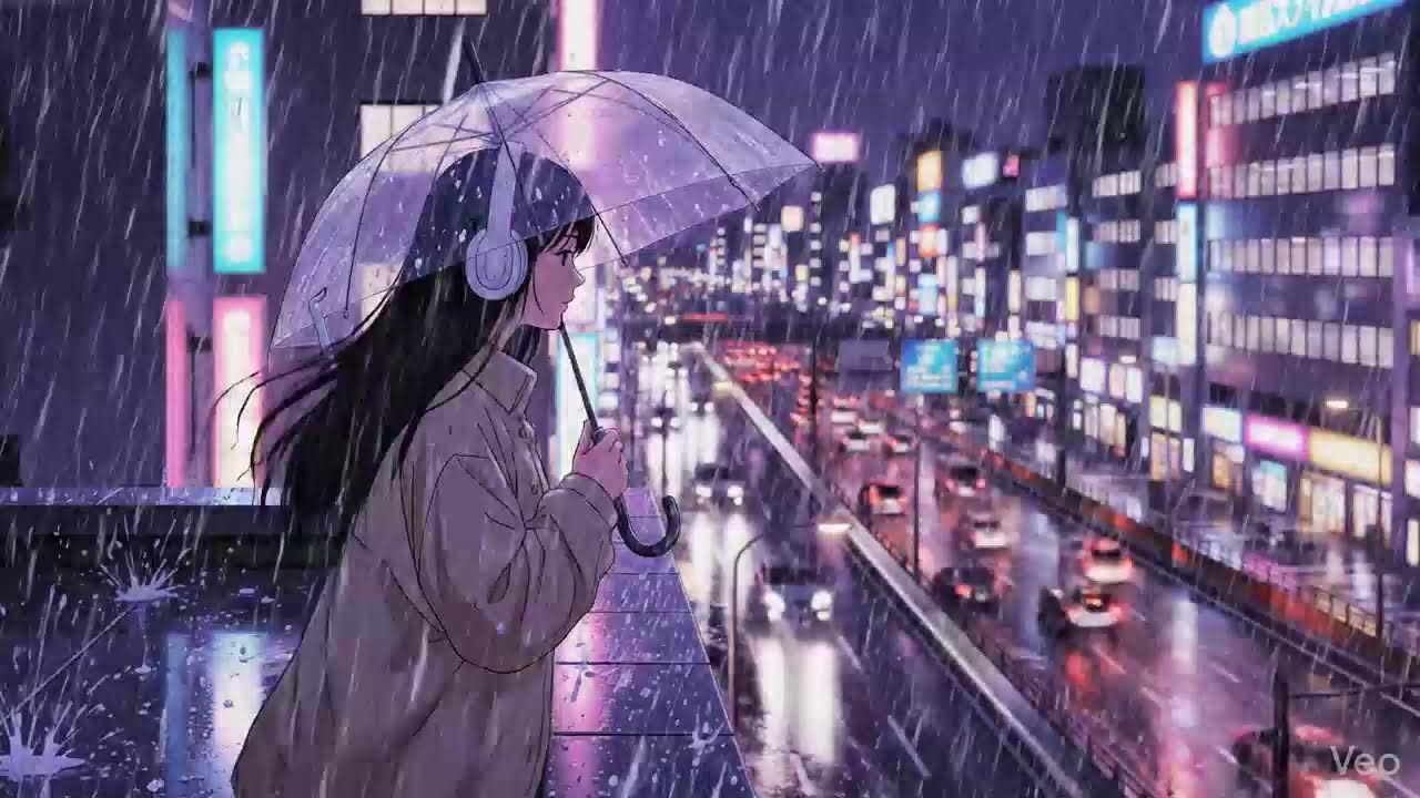 Midnight Rain 🌧️ Neon Japan Lofi for Deep Focus