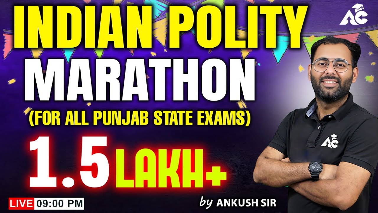 SST MARATHON | POLITY | ਇਕ ਹੀ ਕਲਾਸ ਵਿਚ ਸਾਰੀ POLITY ਖਤਮ | LIVE 09:00 PM | ANKUSH SIR | ARORA CLASSES