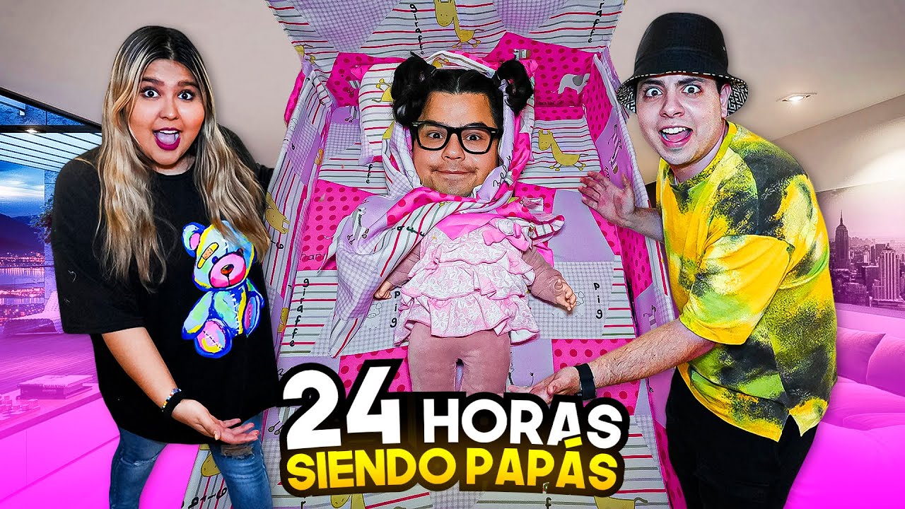 24 HORAS SIENDO PAPAS DE BABY DORA-Meli Rico@Rorrovidios@SoyTioNestor