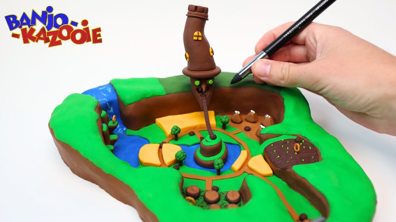 Making Spiral Mountain From Banjo Kazooie - Polymer Clay Tutorial