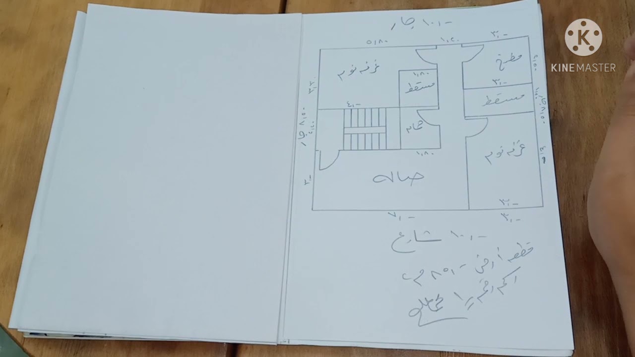 تقسيم ارض ٨٥ متر مربع غرفتين وحمام ومطبخ وصاله كبيره تصميم رقم ١ انظر الوصف