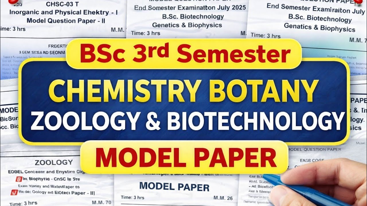 Bsc 3rd semester exam 2025 | Most important Model paper (Chemistry,Botany,Zoology and Biotech )