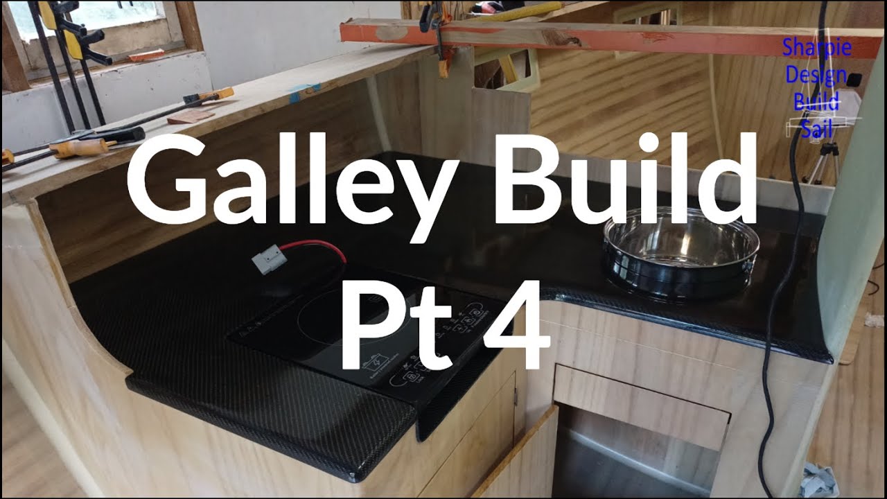 Carbon Twill Covered Galley Benchtop Finish Sprayed with Resene Durepox Clear - Pt 4 - Sharpie Build