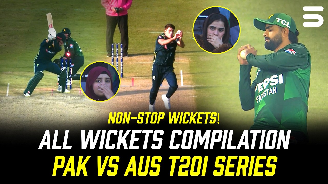 Non-Stop Wickets! All Wickets Compilation Pak vs Aus T20I Series | MR1J