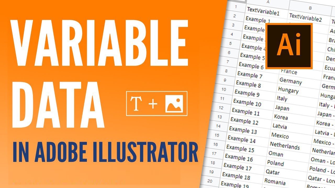 Переменные данные, текст и изображения в Adobe Illustrator CC