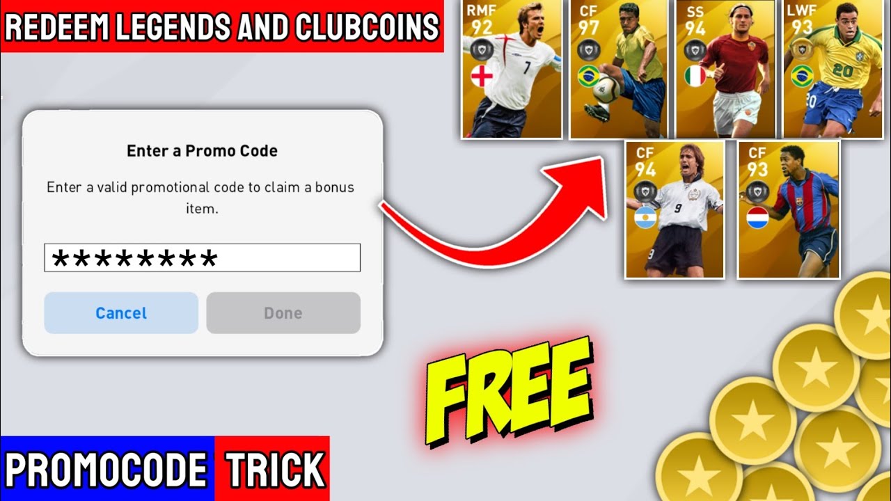 HOW TO GET PROMOCODE & REDEEM FREE LEGENDS AND CLUBCOINS • PROMOCODE FULL DETAILS • Pes 2020 Mobile
