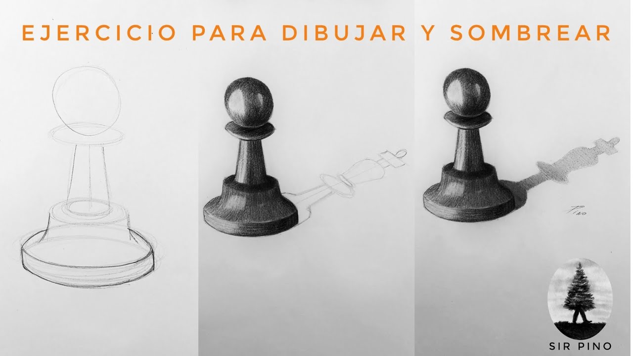 Cómo DIBUJAR una pieza de AJEDREZ con un lápiz común