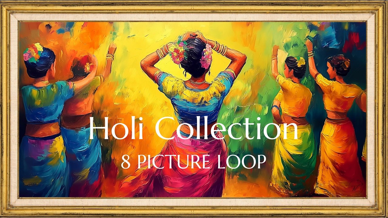 Holi Colors Art Screensaver | Painting Loop TV Frame Art | Relaxing Colorful Indian Festival Artwork