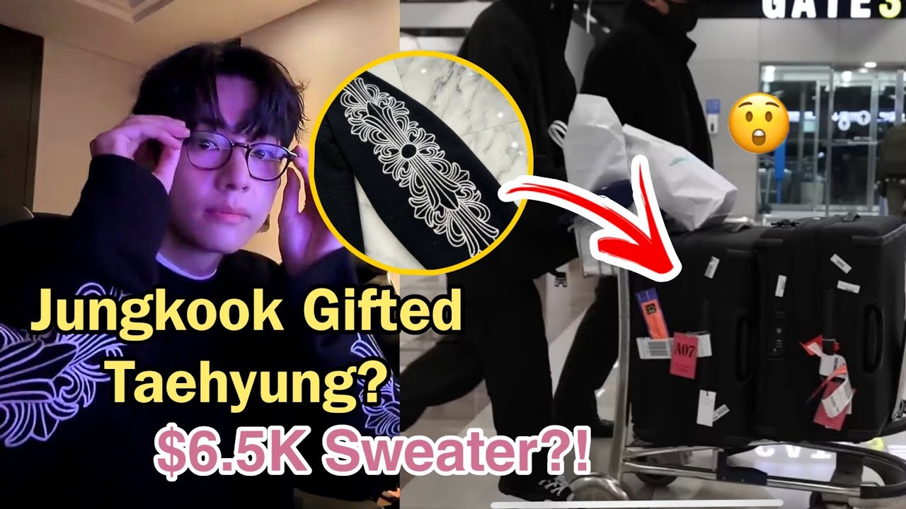 Jungkook Surprises Taehyung With $6,500 Chrome Hearts Sweater?