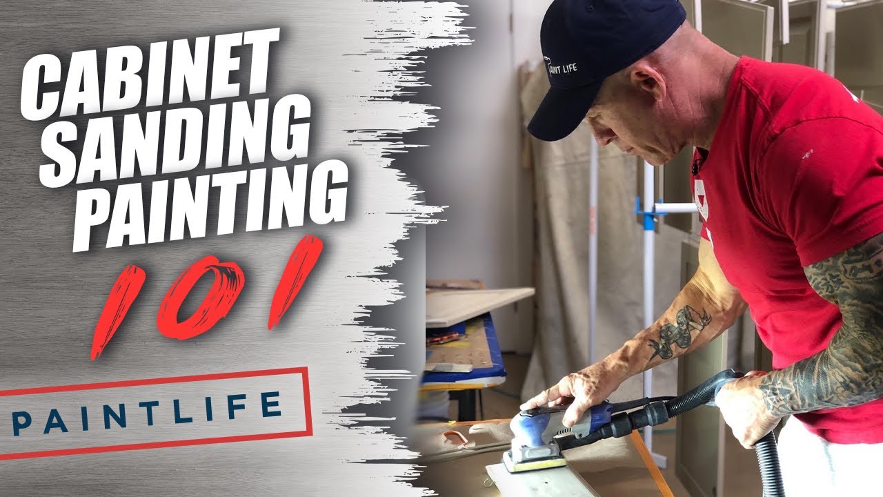 Flat Sanding cabinet doors.  Cabinet Painting 101