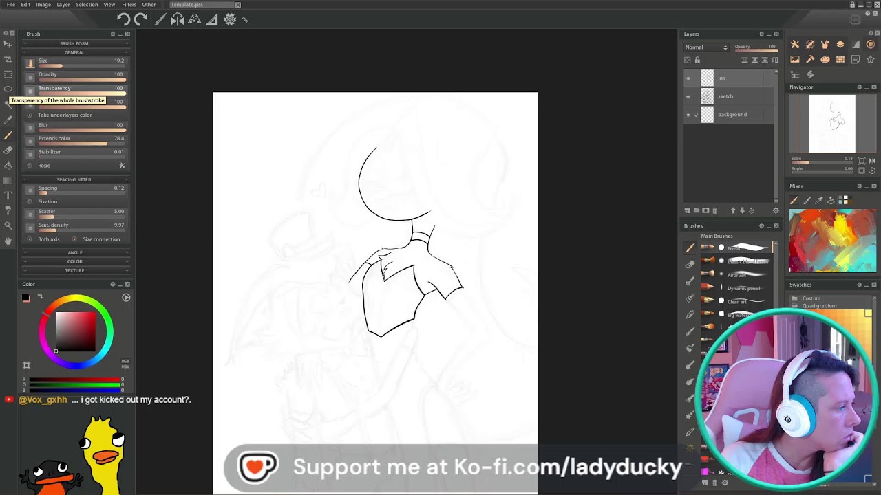 Drawing and Coloring...maybe Angeldust? IDK. Just Doodling and Having Fun!