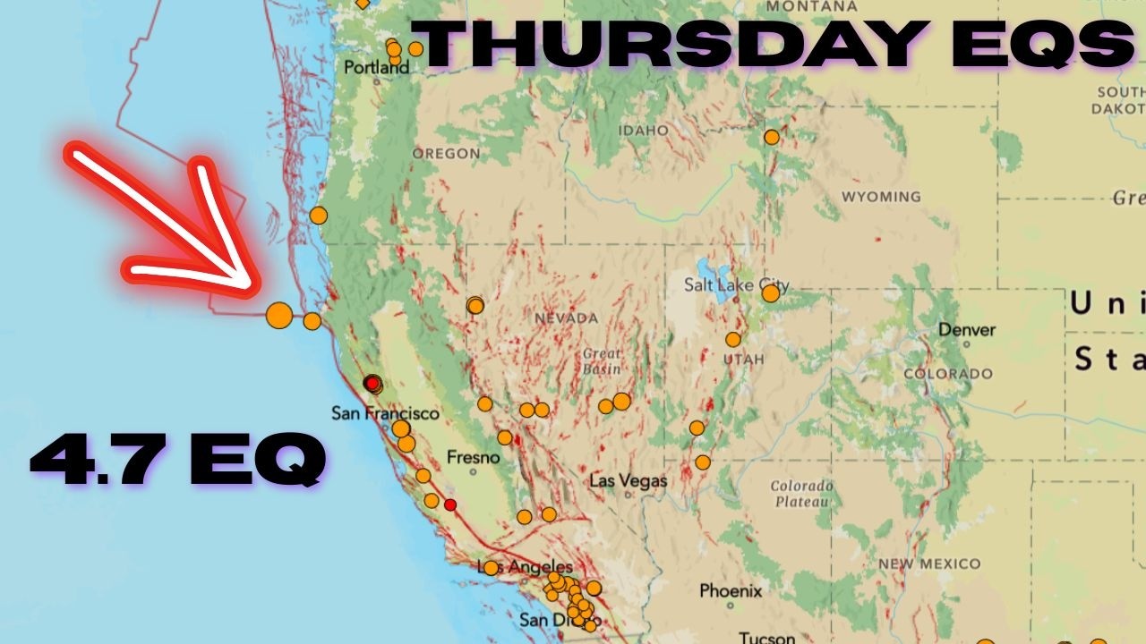 4.7 Earthquake off Northern California Coast. Crustal EQ along the Cascadia Zone. Thursday update.