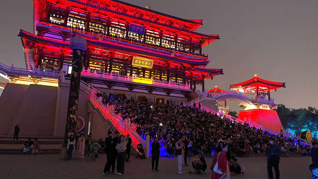 西安大唐芙蓉园2024激光喷泉表演/4K-HDR