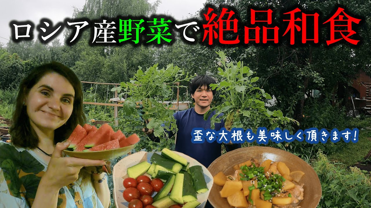 モスクワ郊外で日本の味を！ダーチャで収獲した大根で、日本を思い出す絶品料理を作ってみました。隣近所の86歳のお祖母ちゃんのロシアンジョーク＆スーパーフードを頂く。