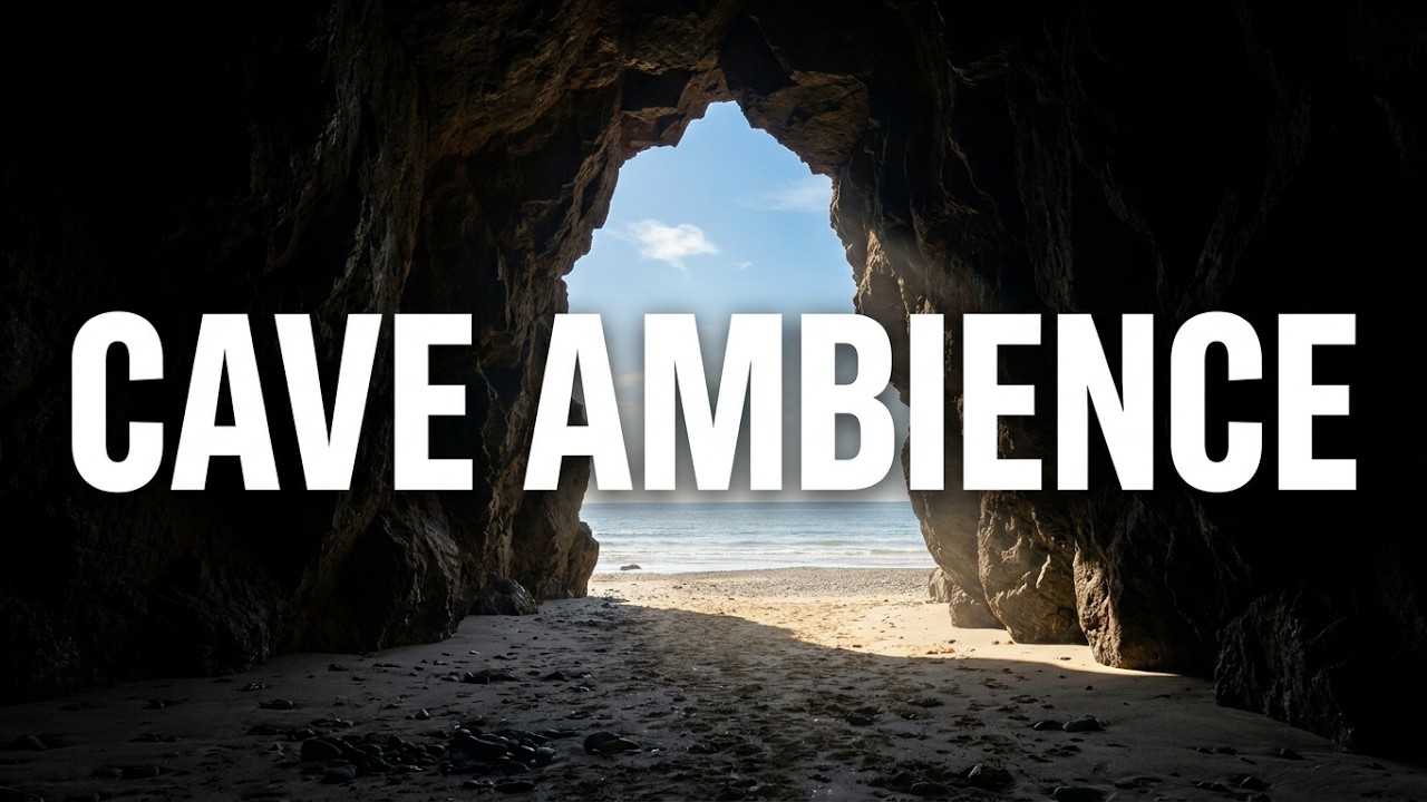 Waves Crashing onto Beach from inside a Cave - Sound Effect