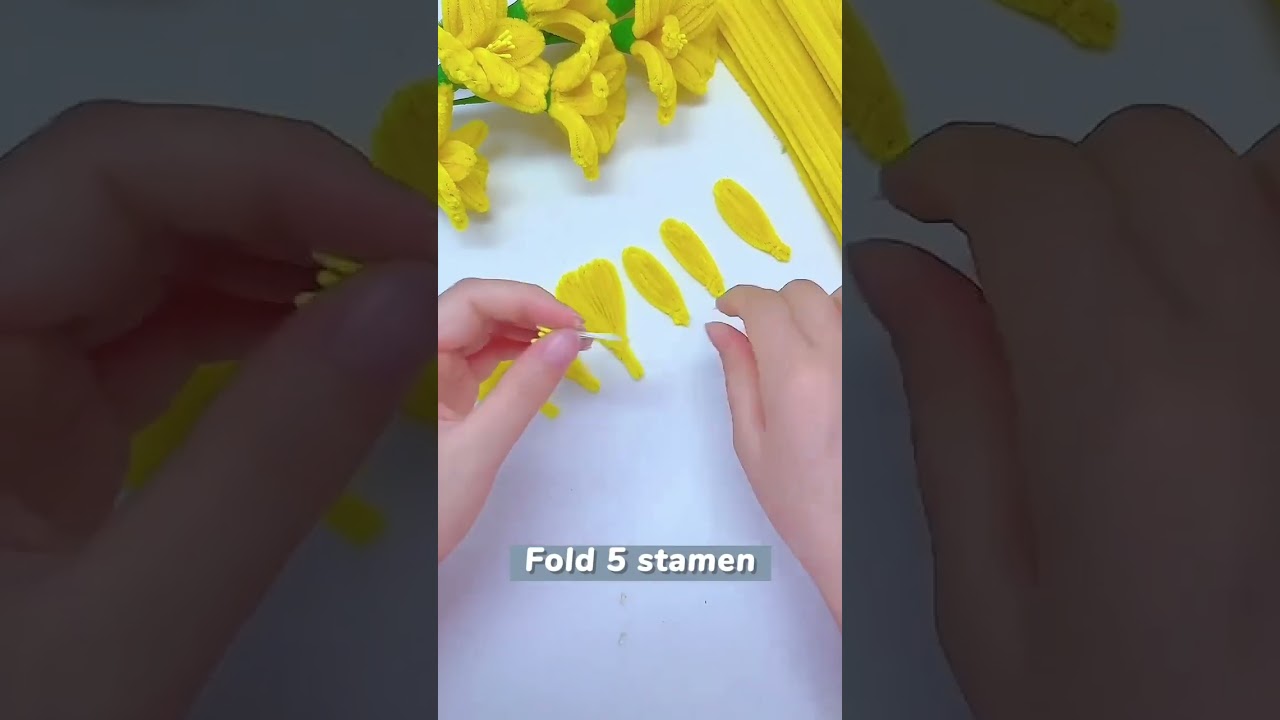 DIY Pipe Cleaner Yellow Narcissus Jonquilla Flowers &ndash; Easy Handmade Flower Craft Tutorial 🌼