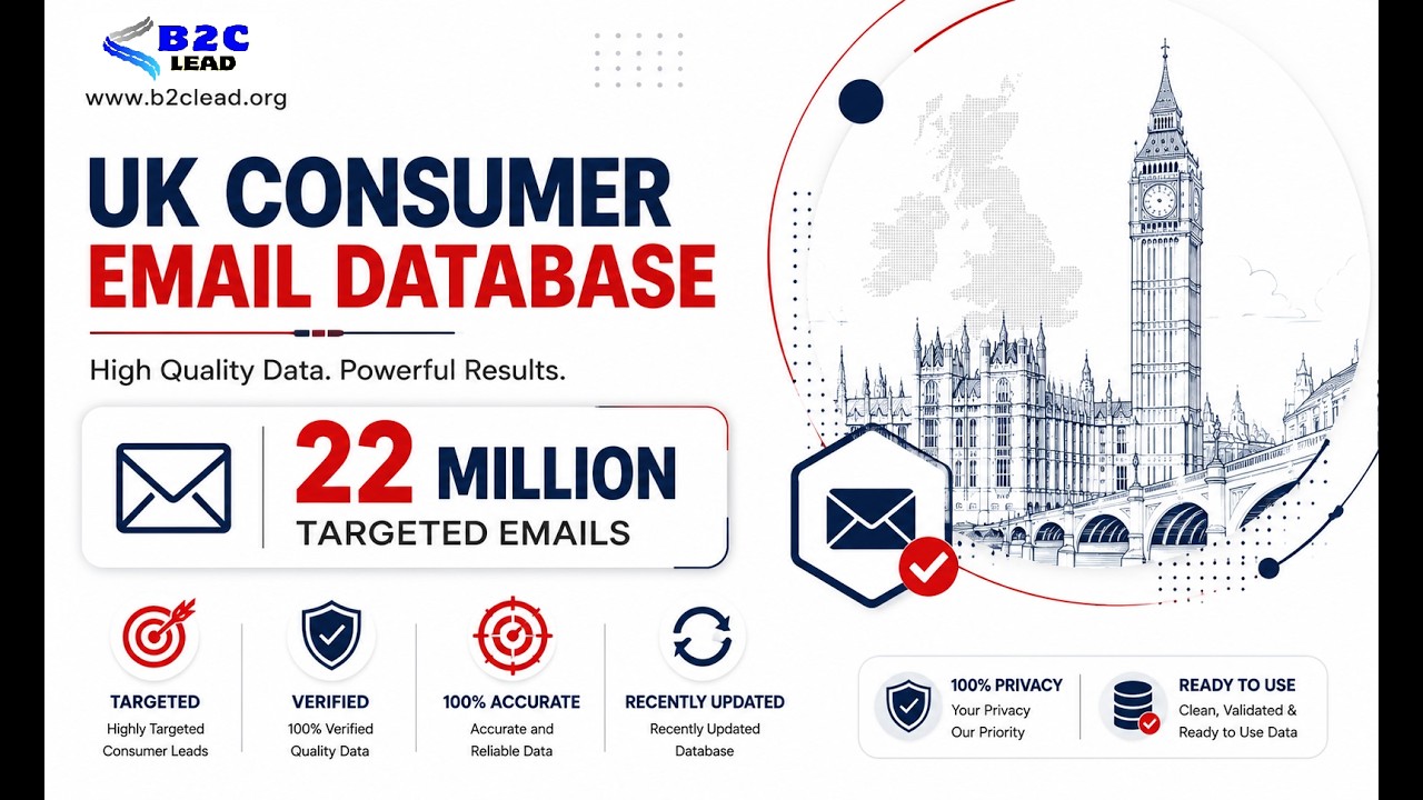 22 Million Verified UK Consumer Email Database | Targeted UK Email List by B2C Lead