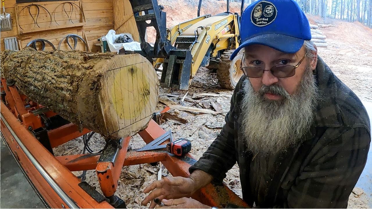Глубокая распиловка бревен тополя на нашей лесопилке LT35 WoodMizer!