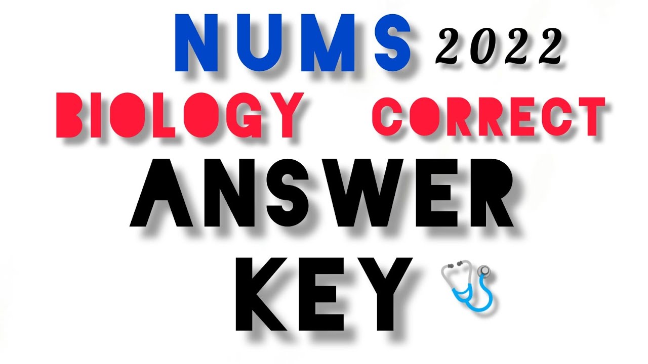 NUMS Biology Answer Key  | Nums 16 October 2022 | #nums_test_2022 #doctor
