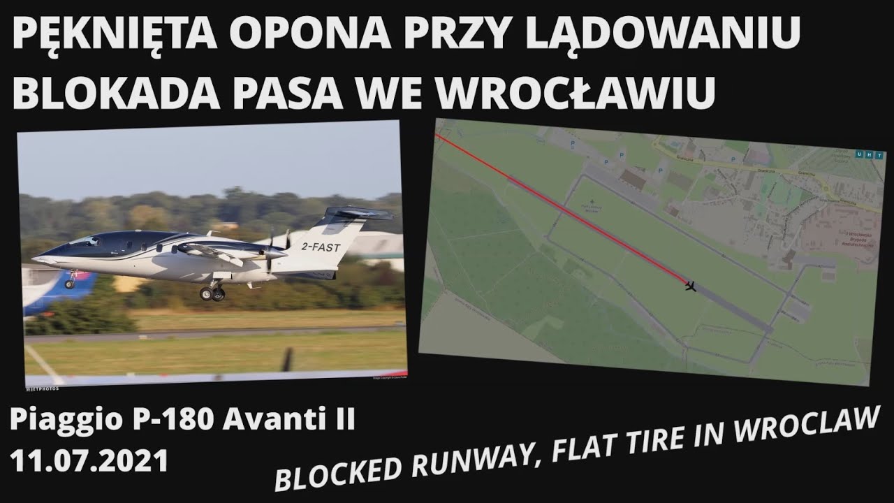 Blokada pasa we Wrocławiu, przebita opona podczas lądowania, FLAT TIRE AND BLOCKED RUNWAY #ATCPolska