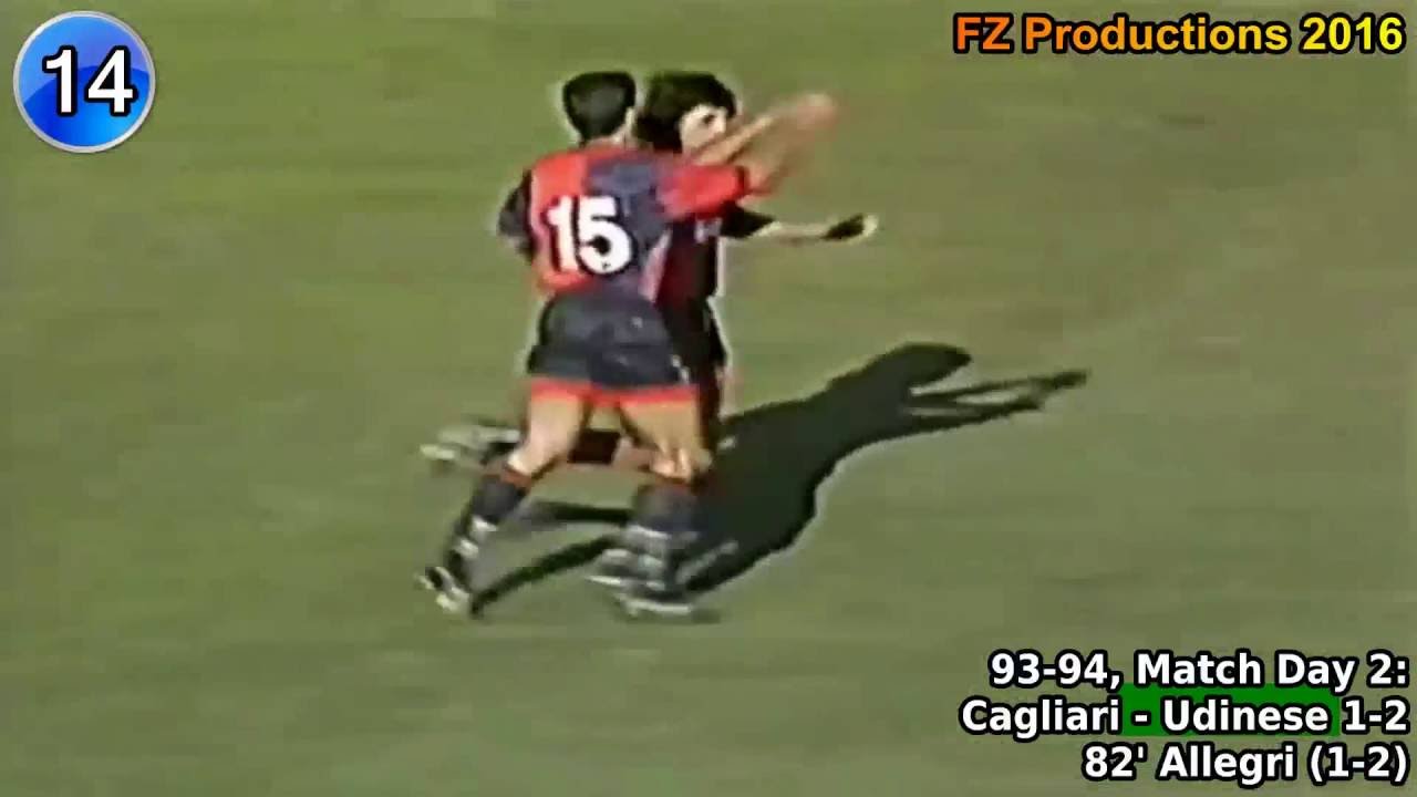Massimiliano Allegri - 20 goals in Serie A (Pescara, Cagliari, Perugia 1992-1997)