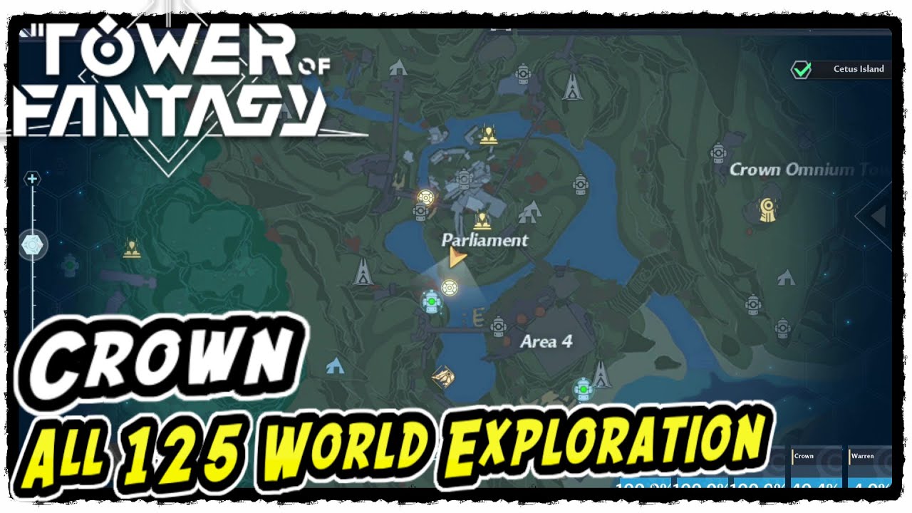 All Crown World Exploration Locations in Tower of Fantasy Crown All 125 World Exploration Locations