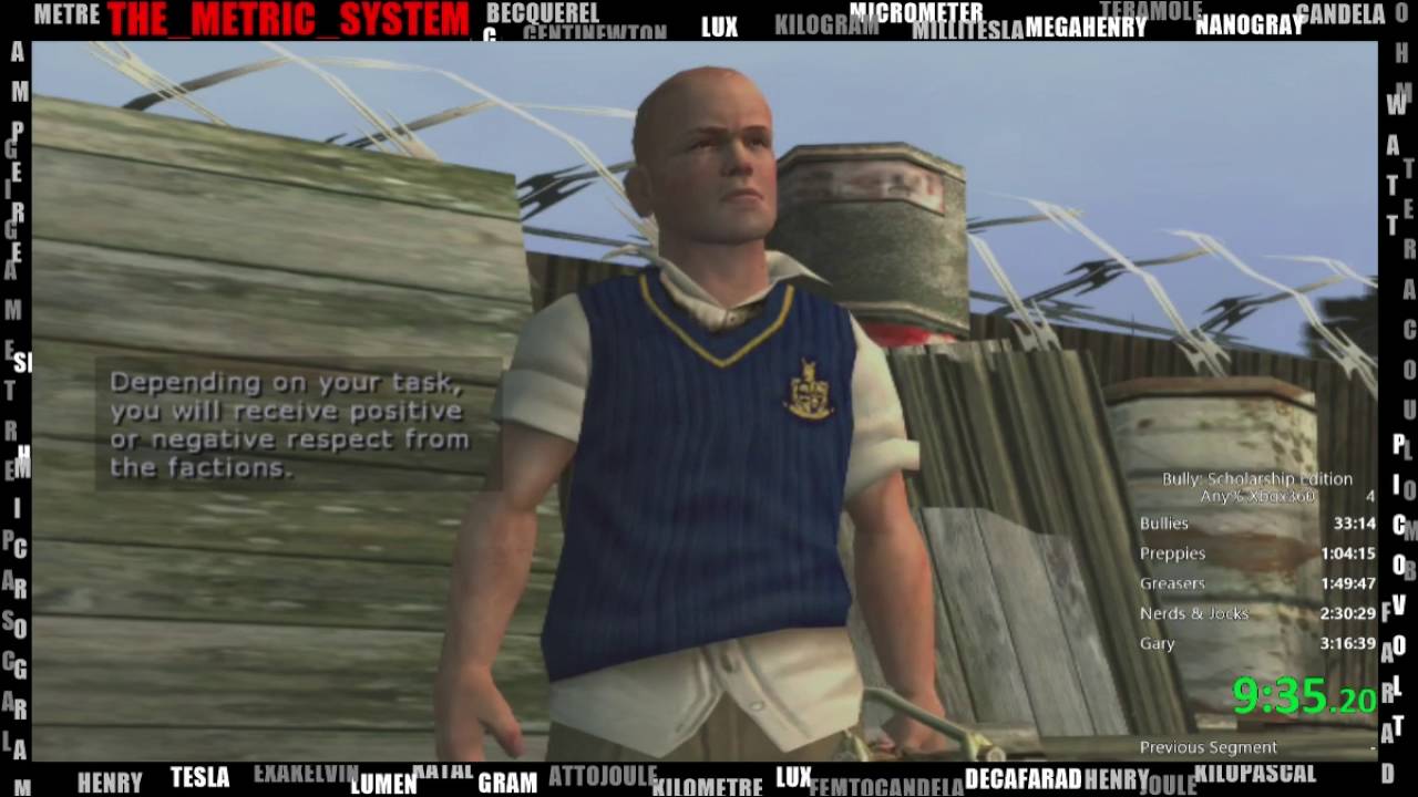 New Bully Any% PB [IGT 3:02:46] Xbox360