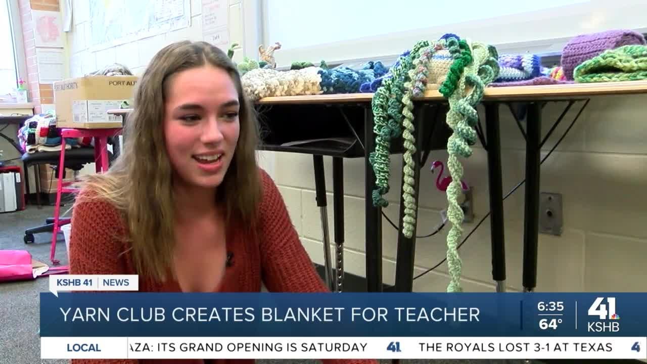 Yarn Club creates blanket for teacher