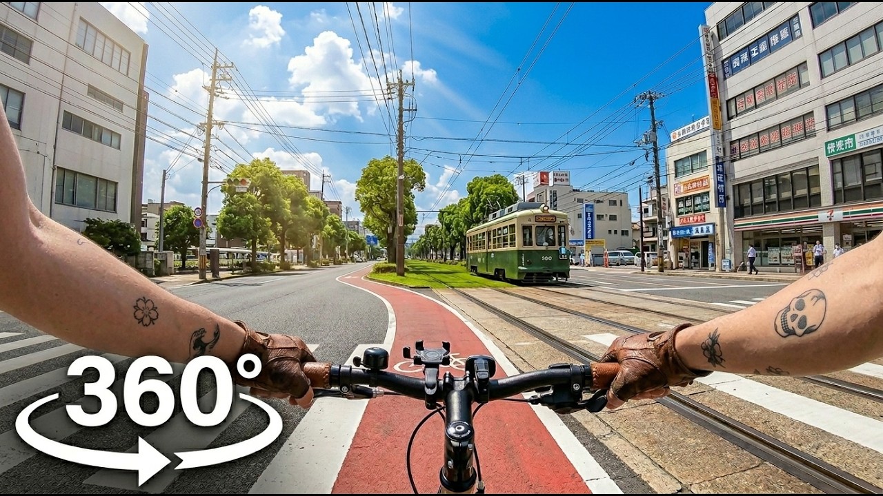 🚲 Hiroshima, Japan 360° ASMR Cycling POV Tour in 4K | part 2