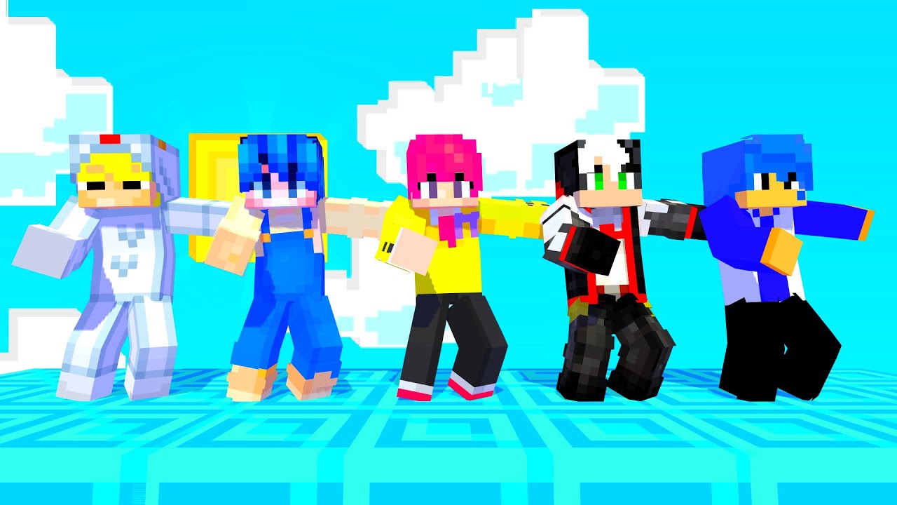 HỘI TỤ GIA ĐÌNH YOUTUBER MINECRAFT CÙNG ĐIỆU NHẢY TIK TOK TRÊN TRỜI | PONBI