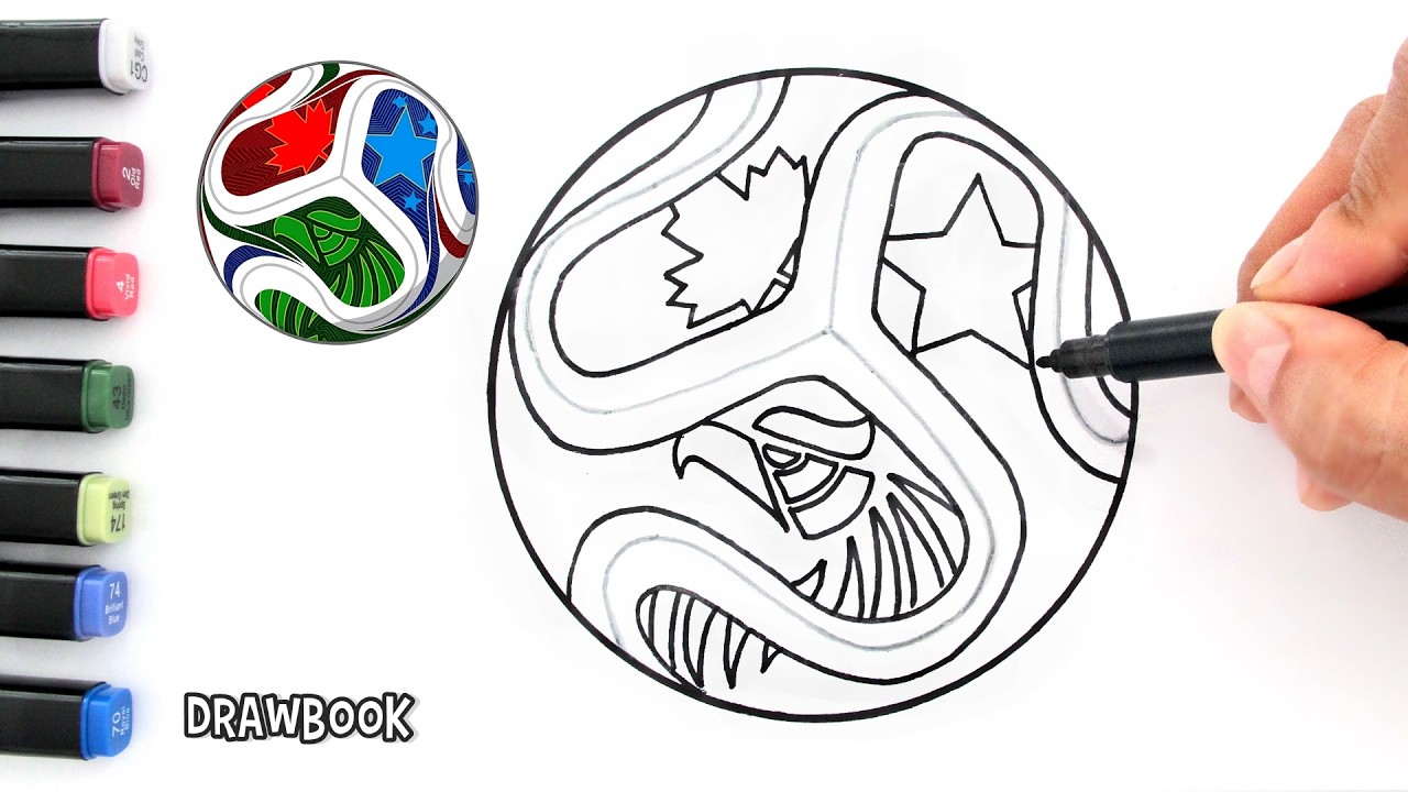 How to Draw the FIFA WORLD CUP 2026 BALL (TRIONDA) EASY ⚽ Step by Step Coloring Tutorial