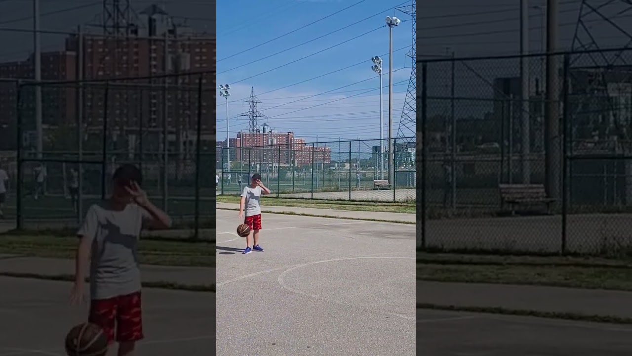 Boy scores three-point field goal