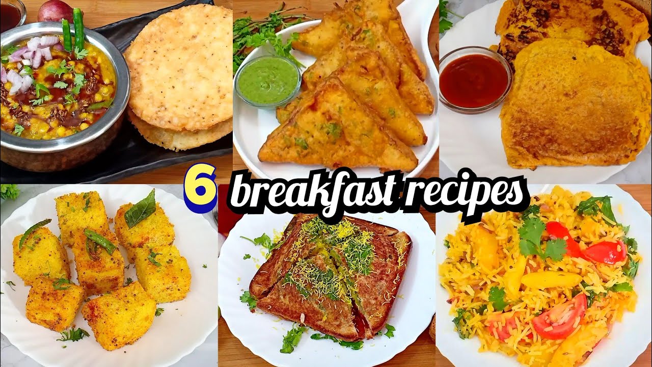 6 दिन 6 अलग नाश्ता  | 6 Quick Breakfast Recipes | Breakfast Recipes | Morning Breakfast Recipes