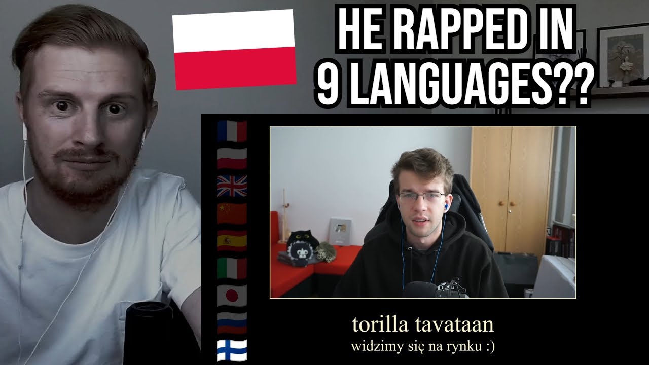 Reaction To POLISH YOUTUBER RAPS IN 9 LANGUAGES!! Graf #hot16challenge2