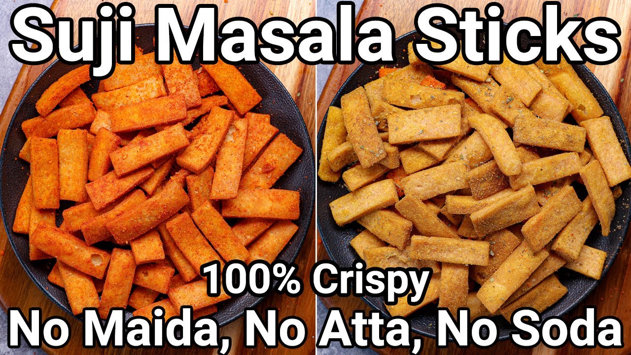 Sooji Masala Sticks Recipe 2 ways No Maida No Atta Crispy Snack | Masala Rava Fingers Tea Time Snack