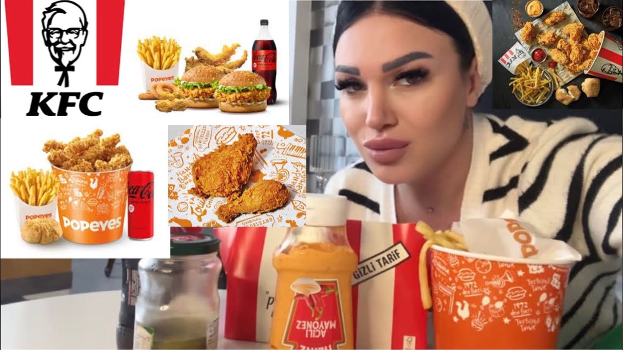 KFC VS POPEYES (MUKBANG) HANGİSİ DAHA  GÜZEL?  #asmr #mukbang #keşfet #kfc #chicken