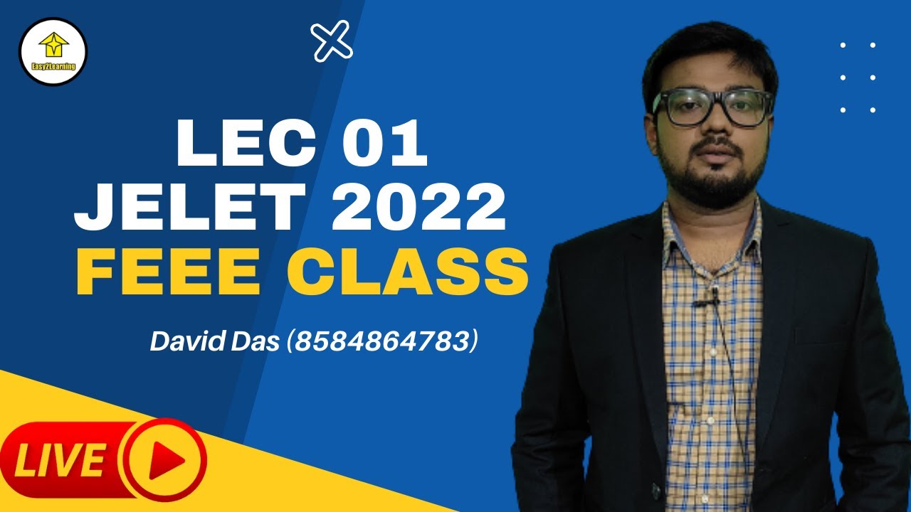 Lec 01 Jelet 2022 FEEE Free class | Digital Electronics (New Syllabus) | David Das