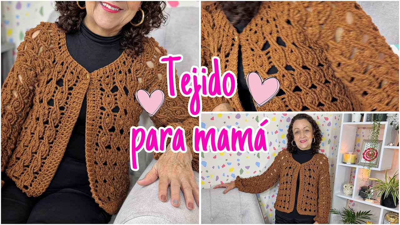 Chaqueta Edilma 💕 tejí el regalo de día de madres #crochet #ganchillo #crochettutorial