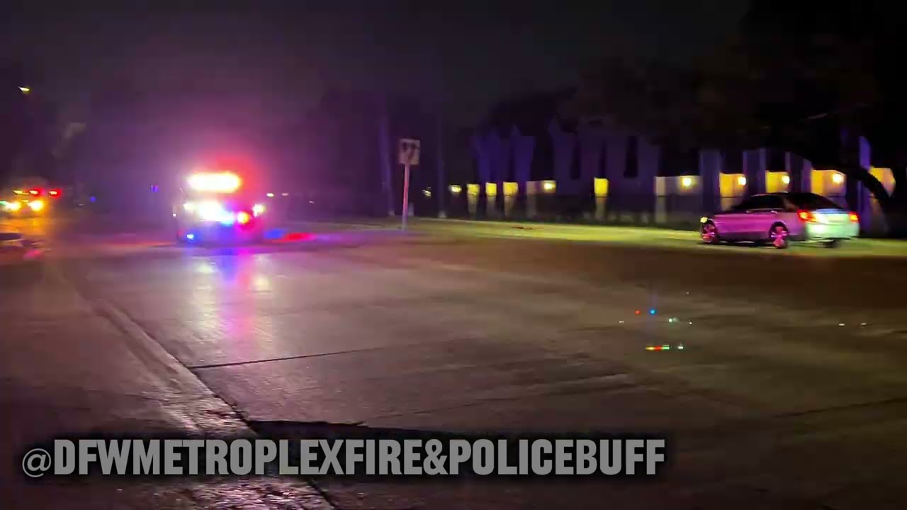 9x Arlington (TX) PD Units responding code 3 rushing back and fourth to unknown calls