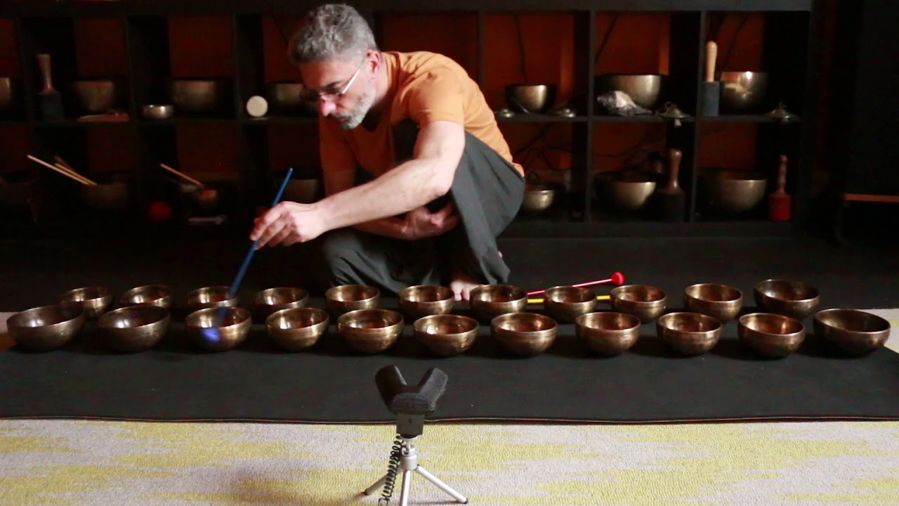A microtonal set of thick walled contemporary singing bowls