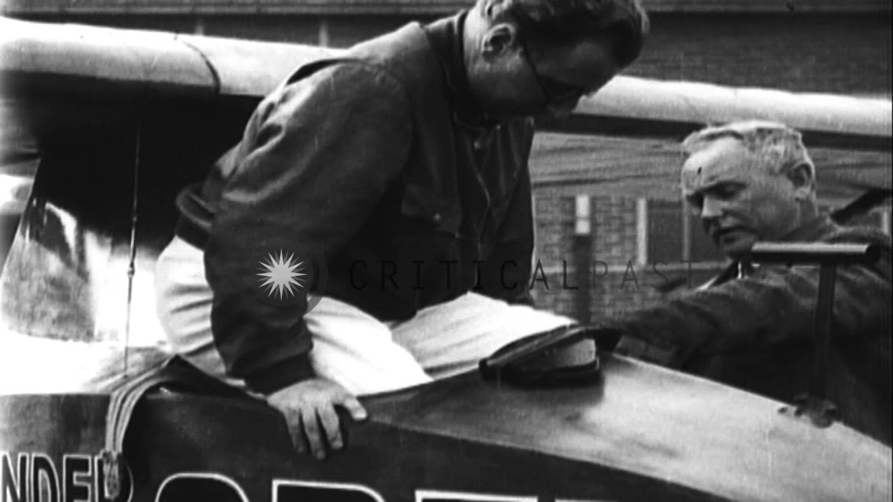 Fritz Von Opel with his Opel RAK 1 rocket air plane. HD Stock Footage