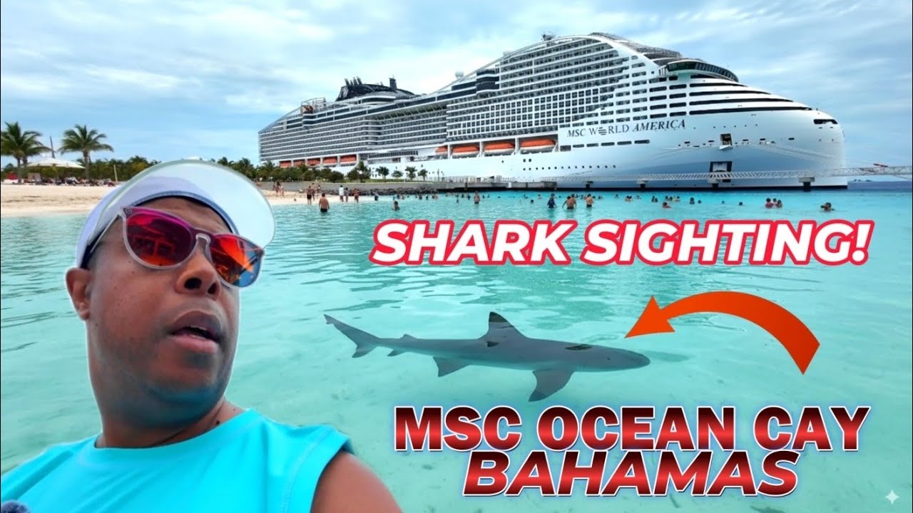BEWARE AT MSC OCEAN CAY: SHARKS IN THE WATERS!